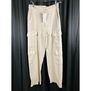 YFB Young Fabulous and Broke wide leg Cargo pants cream M